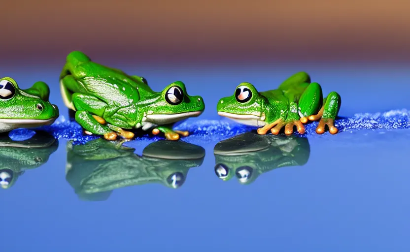 Image similar to frogs playing polo, highly detailed, extremely high quality, hd, 4 k, 8 k, professional photographer, 4 0 mp, lifelike, top - rated, award winning, cinematic, realistic, detailed lighting, detailed shadows, sharp, no blur, edited, corrected, trending