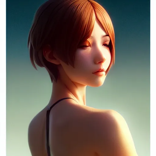 Image similar to point of view of a cute girl by artgerm, kissing you by ilya kuvshinov, point of view, rtx reflections, octane render 1 2 8 k, extreme high intricate details by wlop, digital anime art by ross tran, composition by tom bagshaw, lighting by wlop