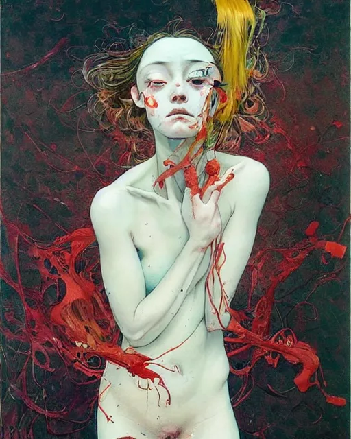 Image similar to there is ugliness in beauty, but there is also beauty in ugliness. in the style of adrian ghenie, esao andrews, jenny saville, edward hopper, surrealism, dark art by james jean, takato yamamoto