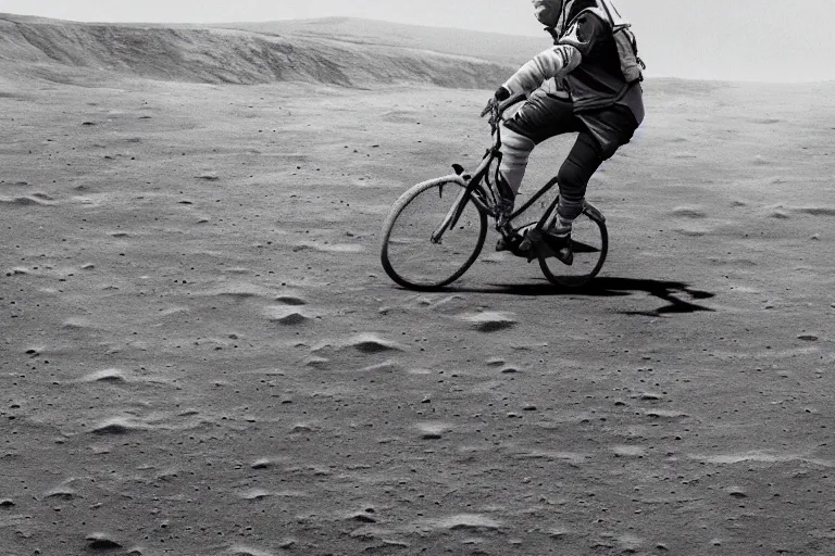 Prompt: A professional photo of Boris Johnson riding a bicycle on the moon; high-quality, dramatic lighting, extremely high detail, trending on artstation