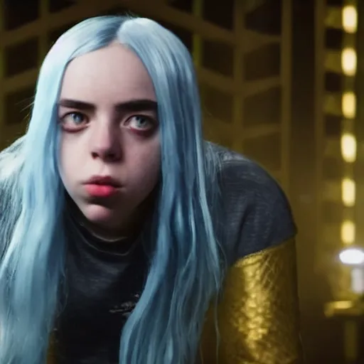 Image similar to billie eilish as a league of legends champion still shot from trailer