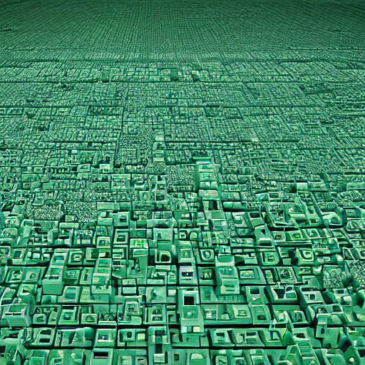 Prompt: red square as matrix style green code