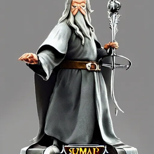 Image similar to gandalf, style of a super smash brothers trophy