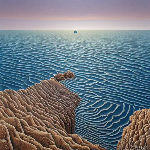 Image similar to a gust of sea air pushed open the door by jeffrey smith, oil on canvas