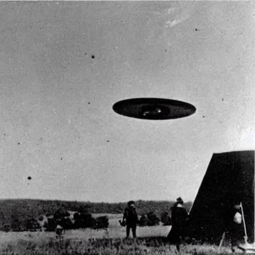 Prompt: A UFO over the Battle of Gettysburg. 1860s photograph.