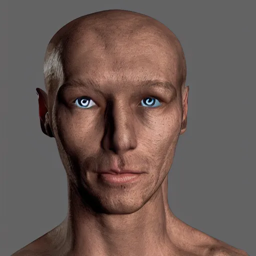 Image similar to human cat hybrid, 3 d render, male