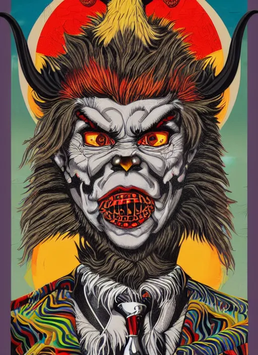 Prompt: krampus portrait by tristan eaton