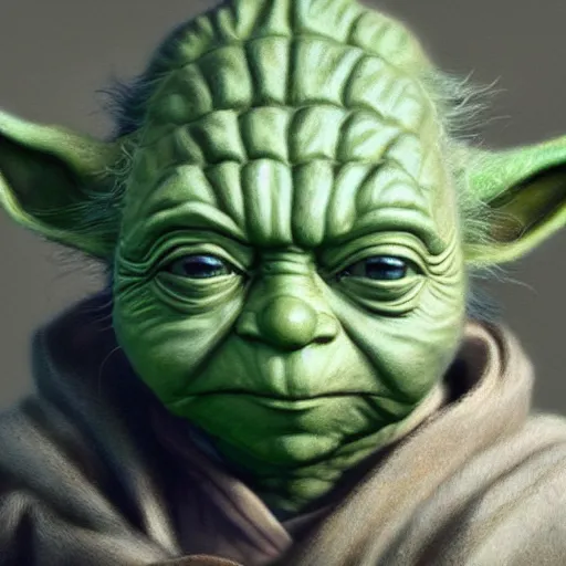 Prompt: Intricate five star Yoda portrait by greg rutkowski, Colored pencil on paper, high detail, skin texture, photo realistic, hyperrealism,matte finish, high contrast, 3d depth, masterpiece, vivid and vibrant colors, Prismacolor Pencils,artstationhd