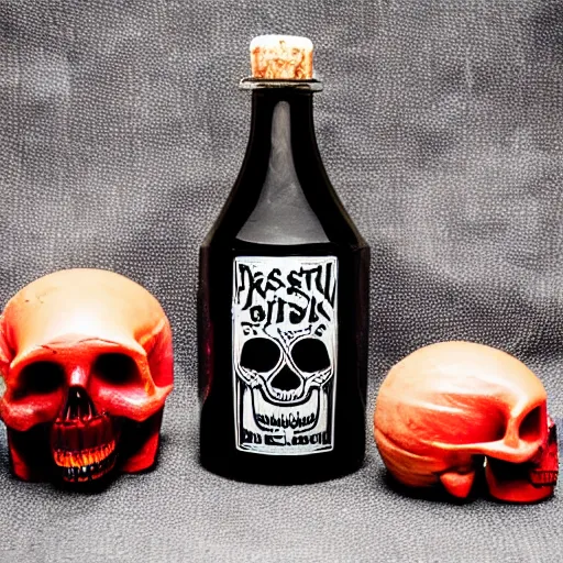 Image similar to bottle of poison with clear skull inside