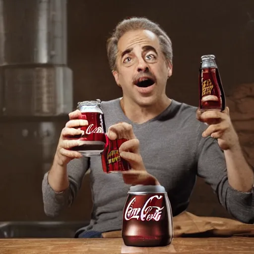 Prompt: James hoffman realizing coca cola is better than coffee, surprised, detailed, studio, highly detailed, photo