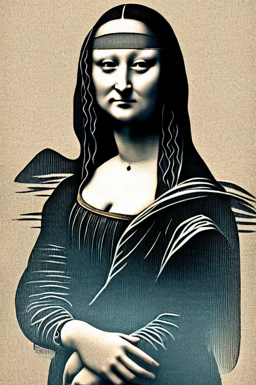 Image similar to beautiful portrait of a woman, negative no not mona lisa pose, beautiful woman, symmetry, perspective, portrait, by banksy 8 k