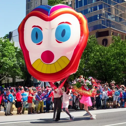 Image similar to photo of a Macy's balloon shaped like a matzah, parade photography