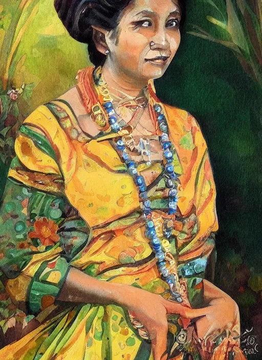 Prompt: a beautiful lady painted by malang