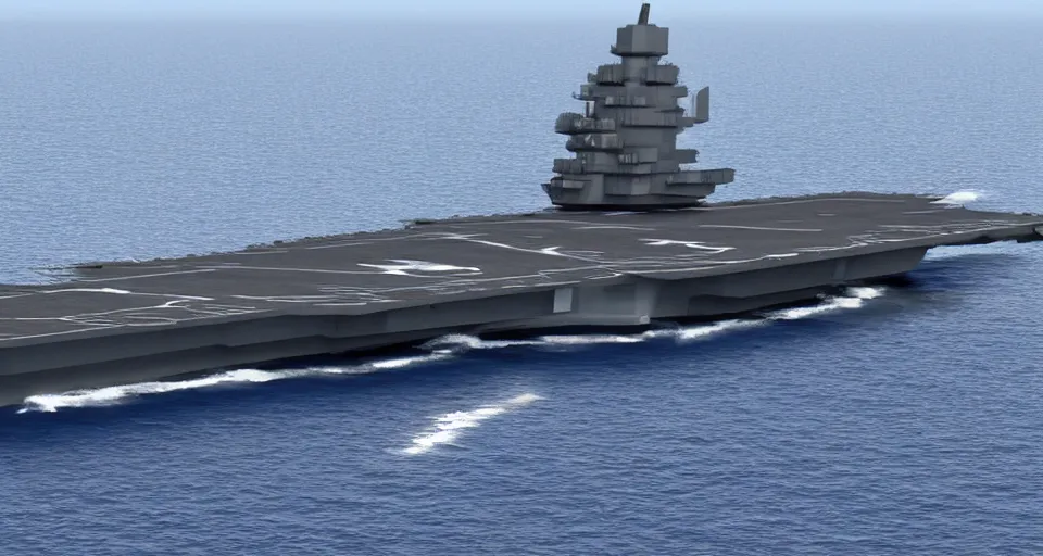 Image similar to an elaborate stealth aircraft carrier design