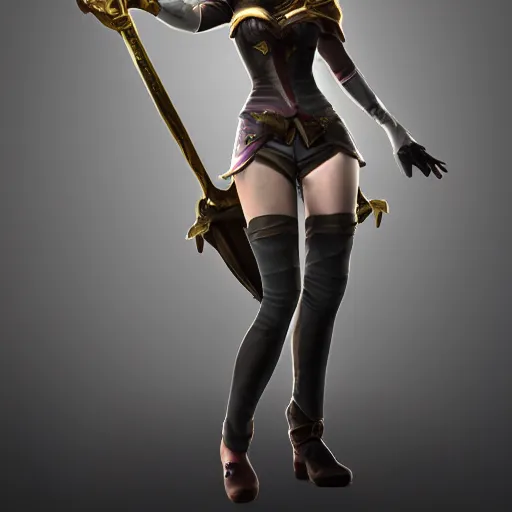 Image similar to Emma Watson as a legend in League of Legends. 3D Render