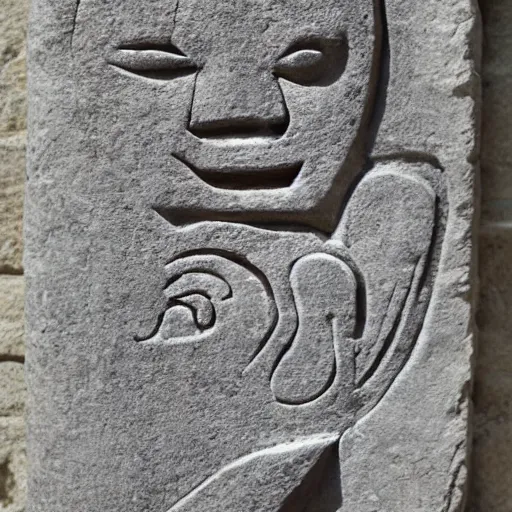 Image similar to ancient stone carving of a mobile phone