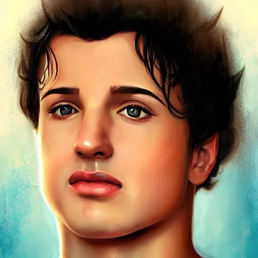 Image similar to portrait of young sylvester stallone by charlie bowater