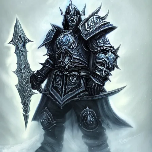 Image similar to world of warcraft lich king gigachad portrait