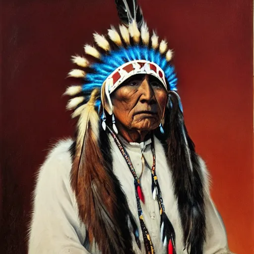 Image similar to native American portrait