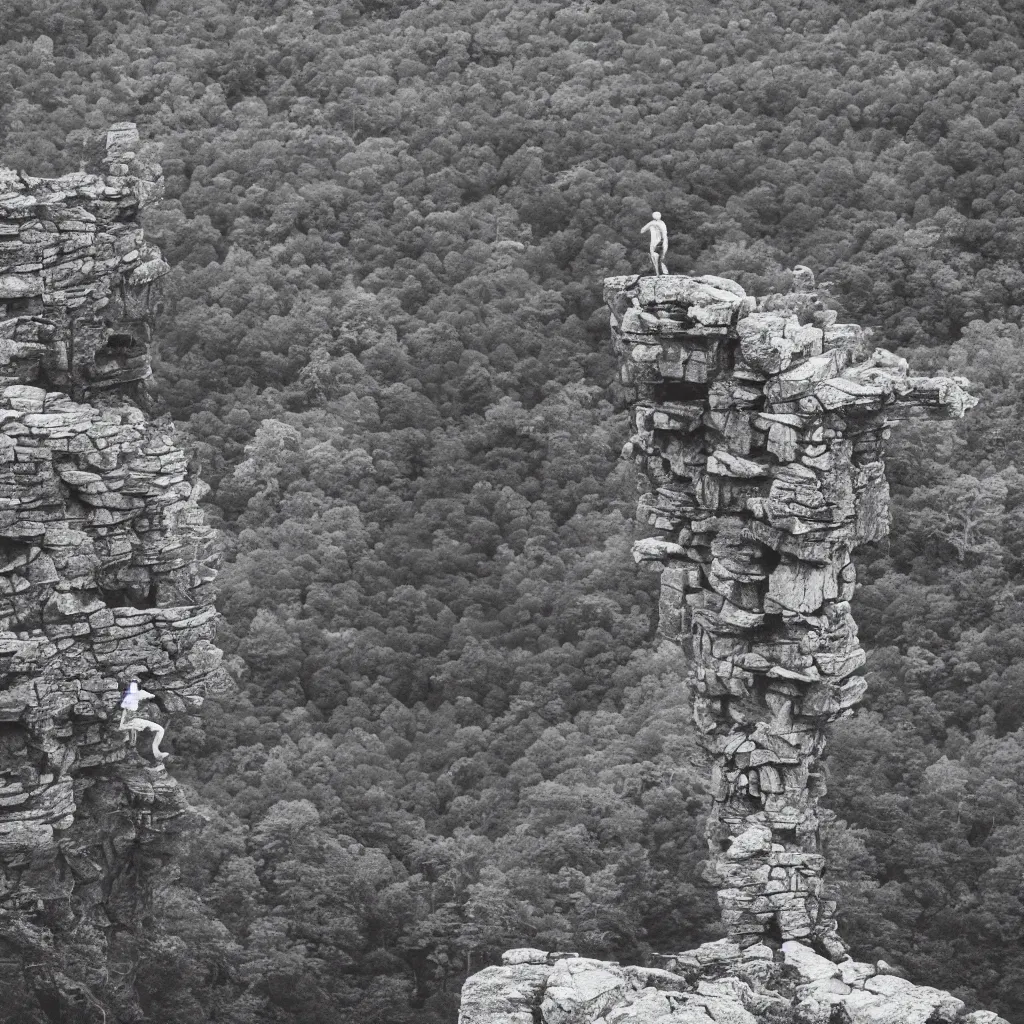 Prompt: the strider at mohonk ridge, minimalistic album cover, digital, no text, no watermarks, graphic design patterns