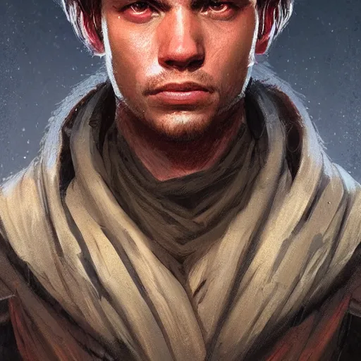 Image similar to portrait of a man by greg rutkowski, young jedi kinght kyp durron from star wars expanded universe, he is about 3 0 years old, highly detailed portrait, digital painting, artstation, concept art, smooth, sharp foccus ilustration, artstation hq