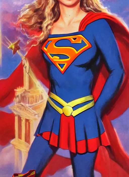 Prompt: greta thunberg as supergirl, artwork by earl norem, detailed digital art, trending on Artstation