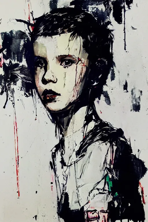 Image similar to Portrait of Millie Bobby Brown by Yoji Shinkawa