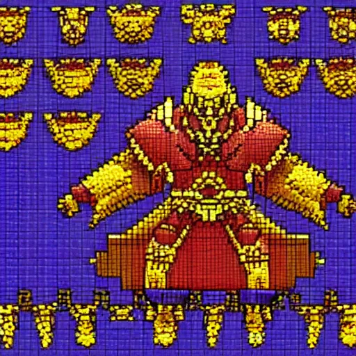 Prompt: Emperor of mankind in pixel art style super quality style