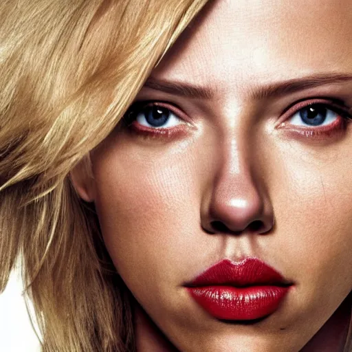 Image similar to photograph of Scarlet Johansson as a super hero, highly detailed, headshot Portrait.