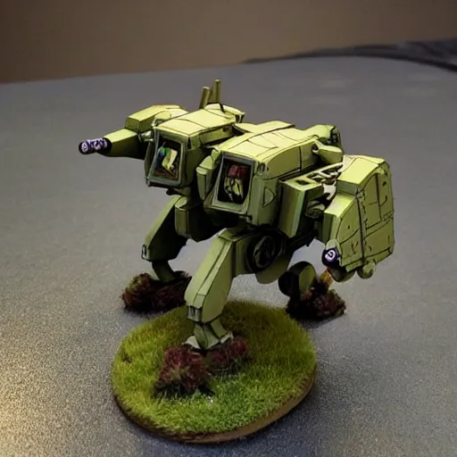 Image similar to beautifully painted 3 d printed wargaming miniature of a battletech!!! atlas!! battlemech!!, product introduction photos, 4 k