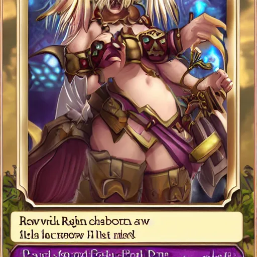 Prompt: card of a new Ragnarok online. , card game , design, card , art station