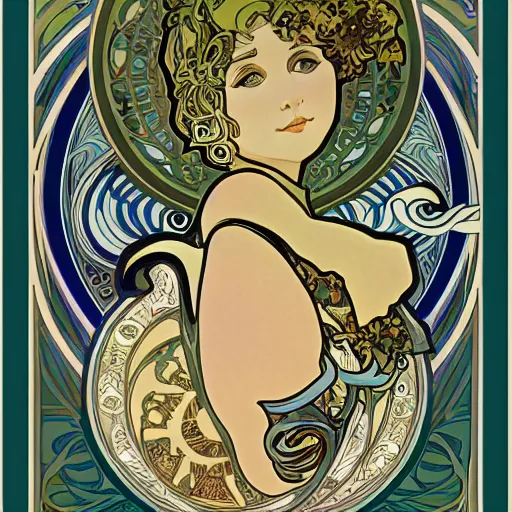 Image similar to swirls and graphics elements from a poster by alphonse mucha, no people, no characters, art nouveau, graphic, circular h 7 0 4