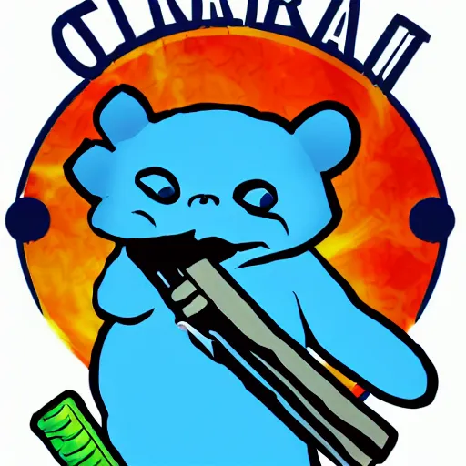 Prompt: cool logo for threap chills with a blue otter chibi smoking a cannagar