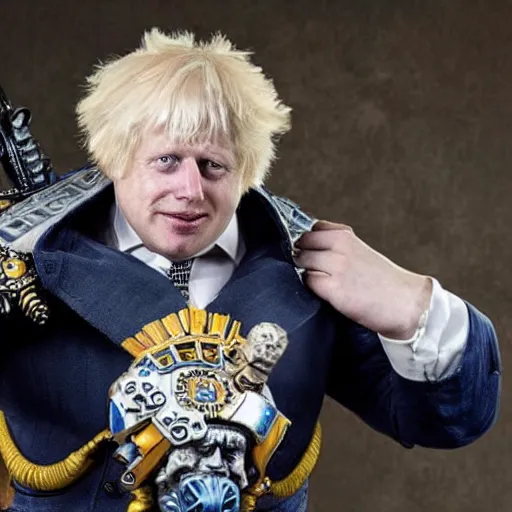 Prompt: boris johnson as the god emperor from warhammer 40k