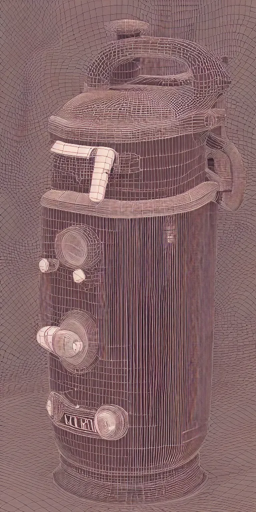 Image similar to detailed 3d model of a vintage Kirby vacuum 508 in the style of Audrey kawasaki and jeff koons, siggraph, light transport research