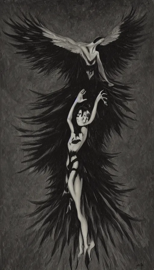 Image similar to manananggal, eerie painting, high contrast