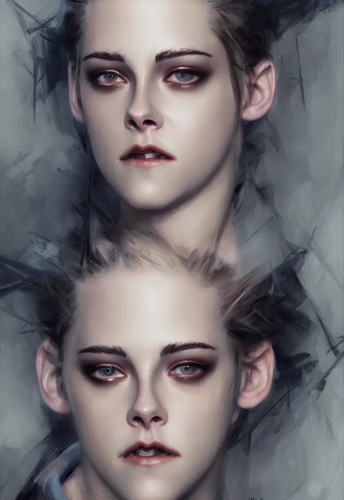 Image similar to portrait of a cyborg Kristen Stewart by Ikeuchi, by Ruan Jia and Mandy Jurgens and Artgerm, extremely beautiful and proportionate face, hyper detailled, trending on artstation