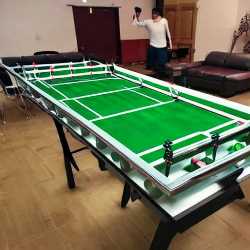 Prompt: soccer table football, n 4 - 1