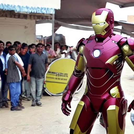 Prompt: Rookantha Goonatillake in the Iron Man suit, helmet open, face visible