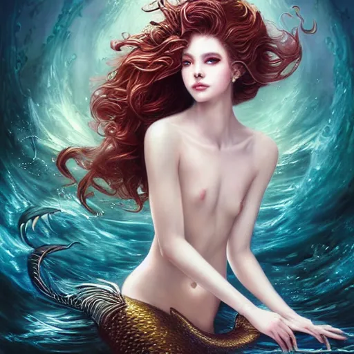 Prompt: a masterpiece ultrarealistic ultradetailed portrait of beautiful magic mermaid siren dragon lady baroque renaissance. medium shot, intricate, elegant, by stanley artgerm lau, wlop, rossdraws, andrei riabovitchev. flower background my james jeand.