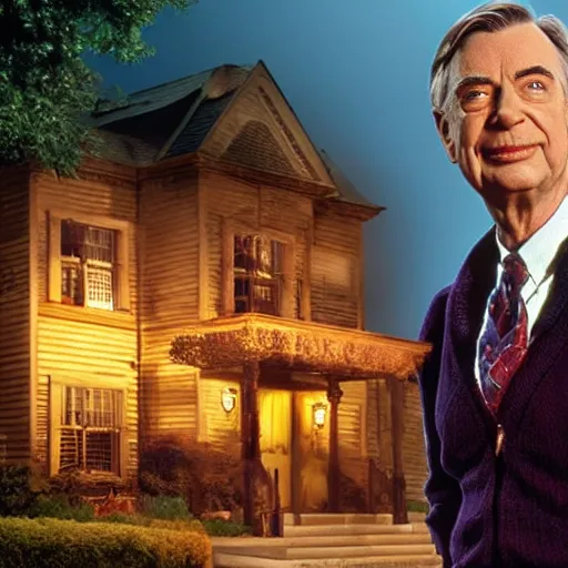 Image similar to stunning awe inspiring mr. rogers horror movie, movie still 8 k hdr atmospheric lighting