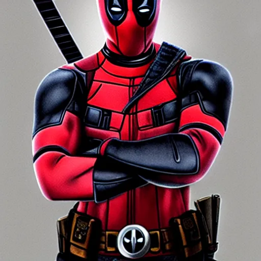 Image similar to Deadpool as a police officer