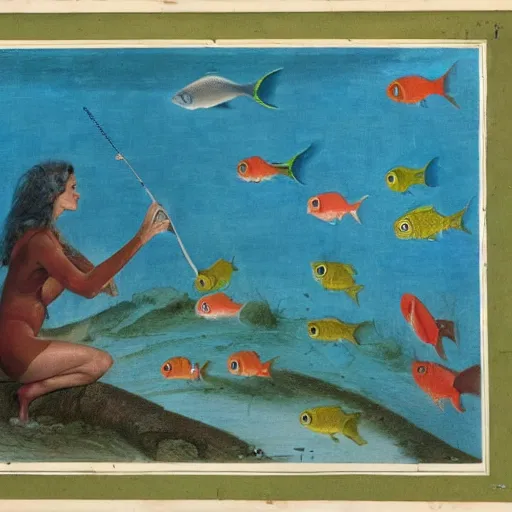 Image similar to a fish judging a beauty contest