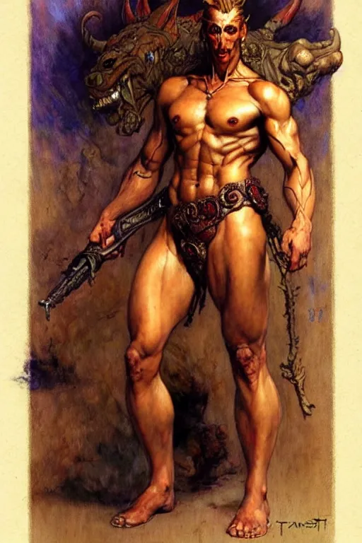 Image similar to male, monster, character design, painting by gaston bussiere, katsuya terada, frank frazetta, tom of finland, trending on artstation