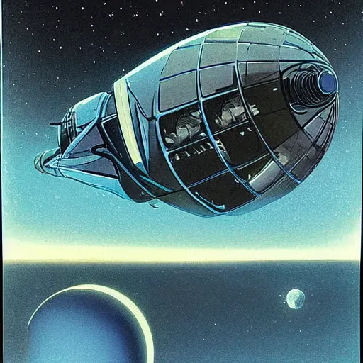 Image similar to marsian space colony, 8 0 s scifi style, by bonestell, chesley