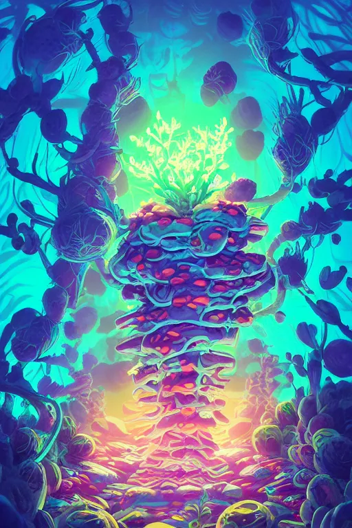 Image similar to roots cactus sushi cristal smurf ghost creature animal sushi cristal very big eye roots cactus elemental flush of force nature micro world fluo fishscale, behance hd by jesper ejsing, by rhads, makoto shinkai and lois van baarle, ilya kuvshinov, rossdraws radiating a glowing aura global illumination ray tracing hdr