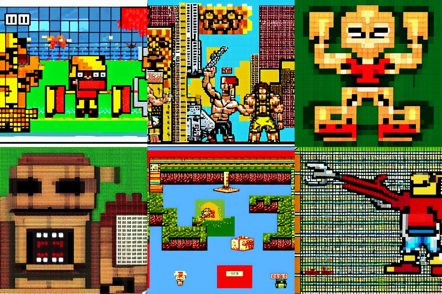 Prompt: Serious Sam game in 8bit pixel style