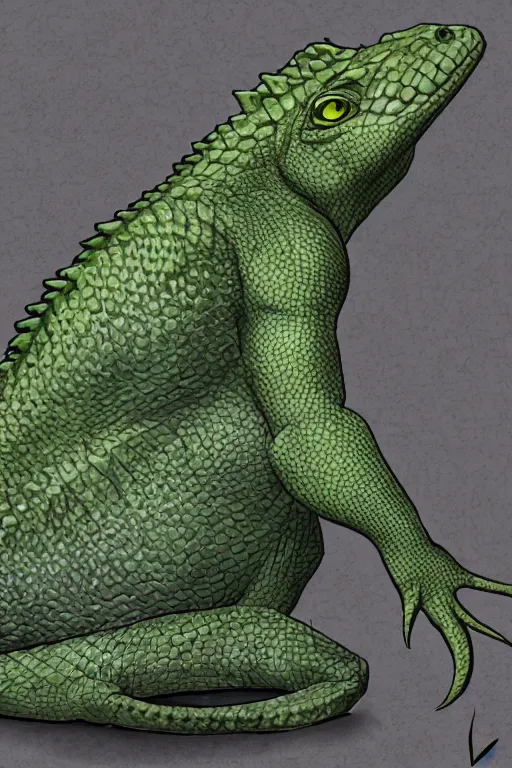 Image similar to lizardman, gray scales, anime, hd,