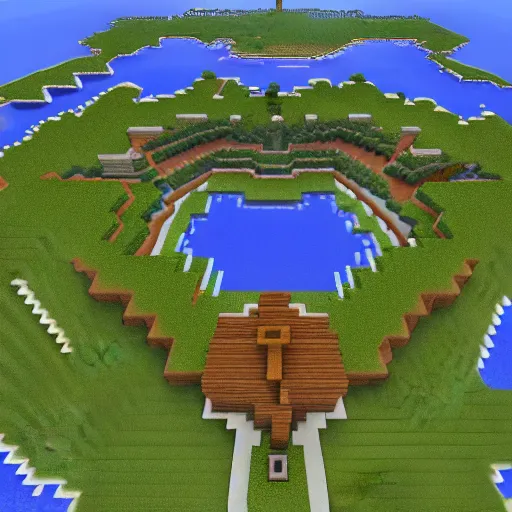 Image similar to Jeffrey Epstein's island in Minecraft, 8k HD