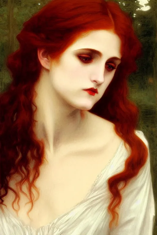 Image similar to edwardian vampire, painting by rossetti bouguereau, detailed art, artstation